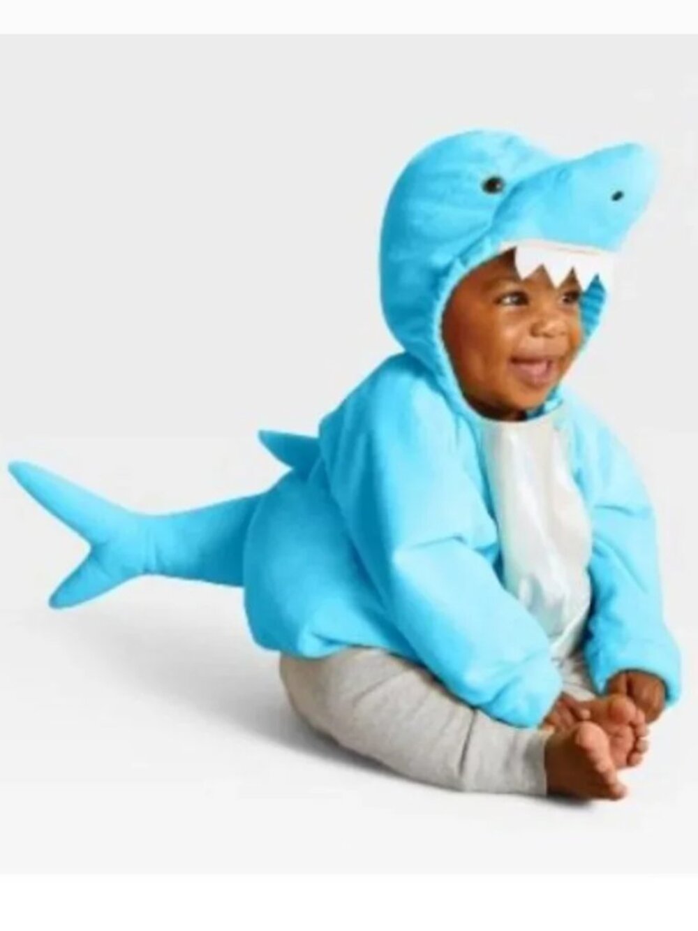Shark Halloween Costume Plush Hooded Vest Puffer 12/18 mths Unisex Toddler
